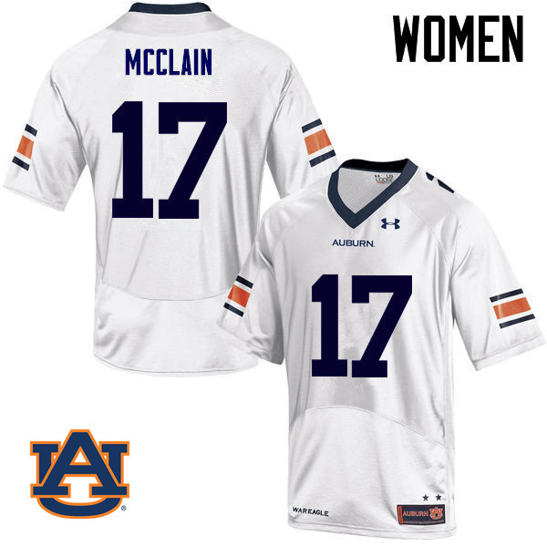 Women Auburn Tigers #17 Marquis McClain College Football Jerseys Sale-White